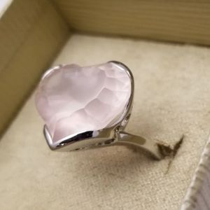 Sterling Silver Pink Quartz Heart Ring